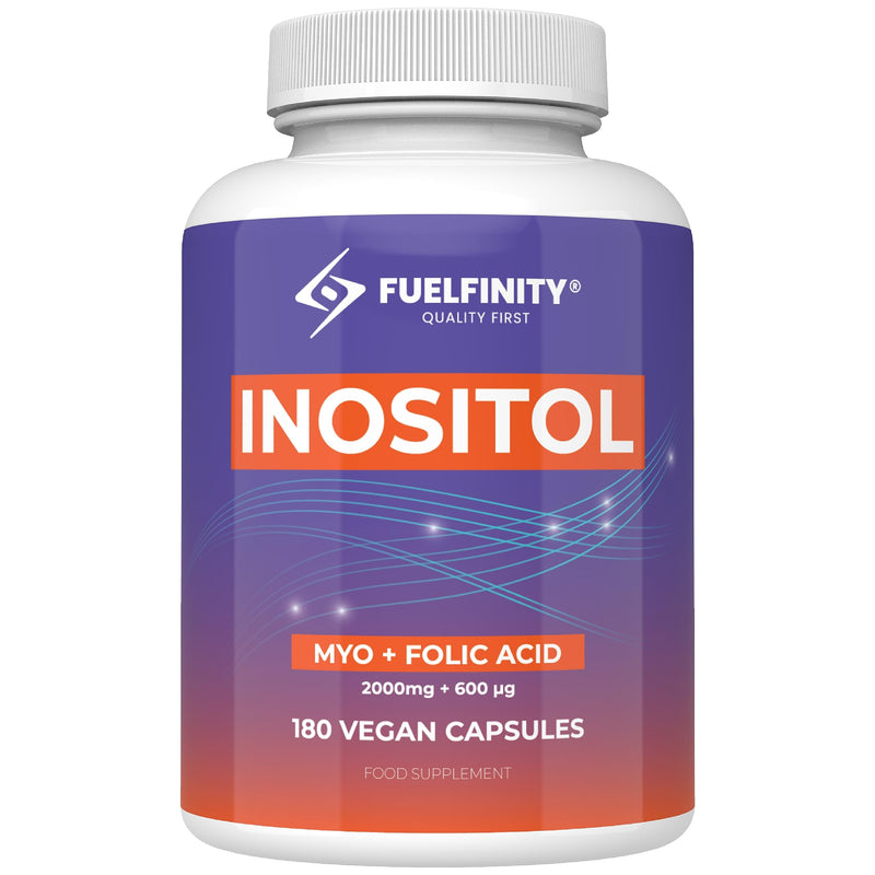 Myo-Inositol & Folic Acid | 2000mg Inositol | 180 Capsules | PCOS and Fertility Supplement | Vegan | FuelFinity� Superlative Manufacturing Standards | Capsule Format 180 count (Pack of 1) - BeesActive Australia