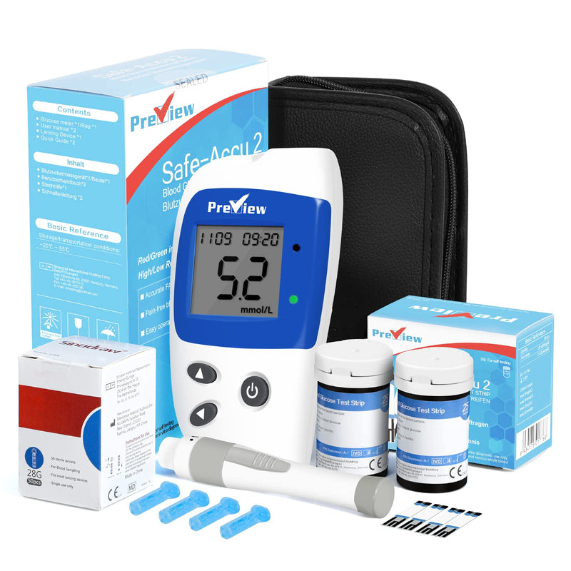 Blood Sugar Monitor Diabetes Testing Kit Blood Glucose Monitors with 50 Test Strips, 50 Lancets, Lancing Device - BeesActive Australia