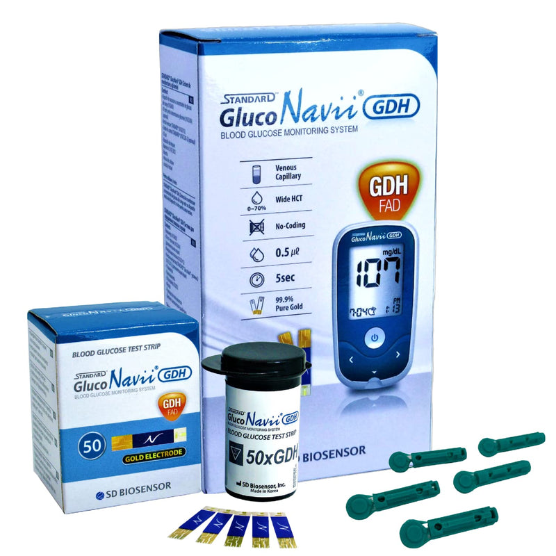 GlucoNavii Blood Sugar Meter (mmol/L) Glucose Monitor Starter Kit + 50 Test Strips + 50 28g Lancets - BeesActive Australia