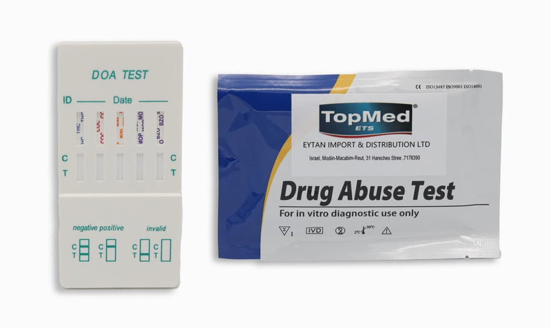 5 TOPMED Drugs in Urine Test kit 5 Units - Marijuana/Hashish (THC), COC, MOP, MDMA, BZO Test, Urine Dip Drug Testing - BeesActive Australia