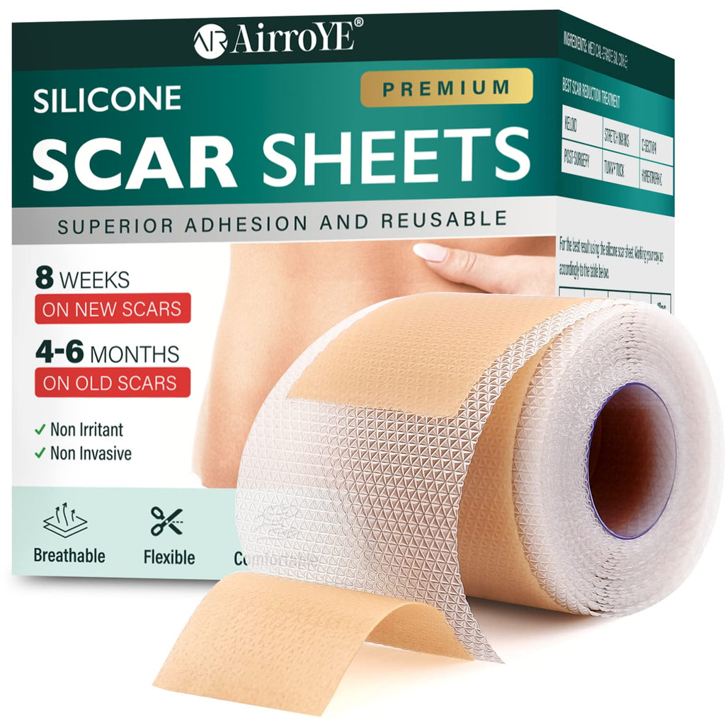 Silicone Scar Sheets,Silicone Scar Tape(1.6"x 120" Roll-3M), Reusable and Effective Scar Removal Sheets, Silicone Scar Removal Sheets for Surgical Scars,Healing Keloid, C-Section, Tummy Tuck 1.6"x 120" Roll - BeesActive Australia