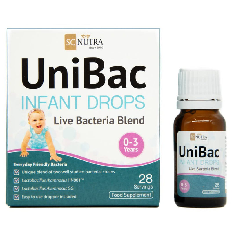 Unified Bacteria: UniBac Newborn / Baby / Infant Probiotics 0-3 years | Lactobacillus rhamnosus GG & HN001� | 1.5Bn CFU Probiotic Drops - 28 Servings - BeesActive Australia