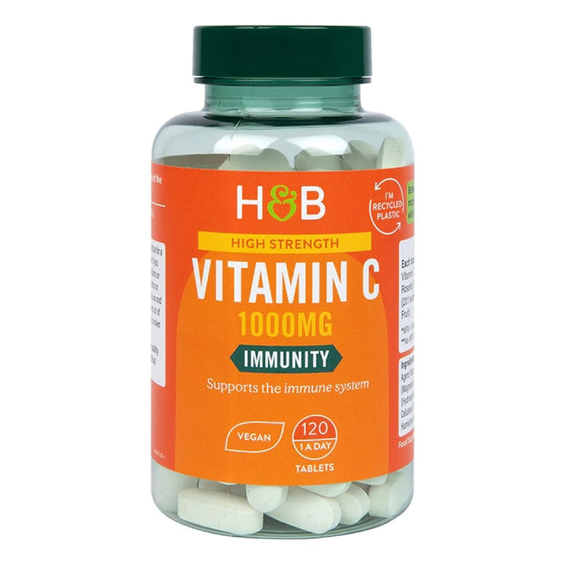 Holland & Barrett Vitamin C 1000mg - High Strength Vegan Ascorbic Acid - 120 Tablets (4 Months Supply) 120 Count (Pack of 1) - BeesActive Australia