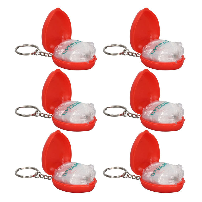 6Pcs Portable Hygienic Pocket Facial Cover Keychain First Aid Training Mouth to Mouth Resuscitation - BeesActive Australia