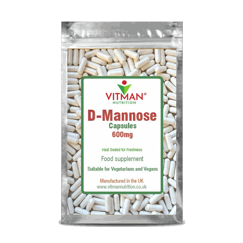 D-Mannose 500mg, 90 Vegan Capsules. Natural Cystitis Supplement for Women and Men. UK Manufactured. (90) - BeesActive Australia