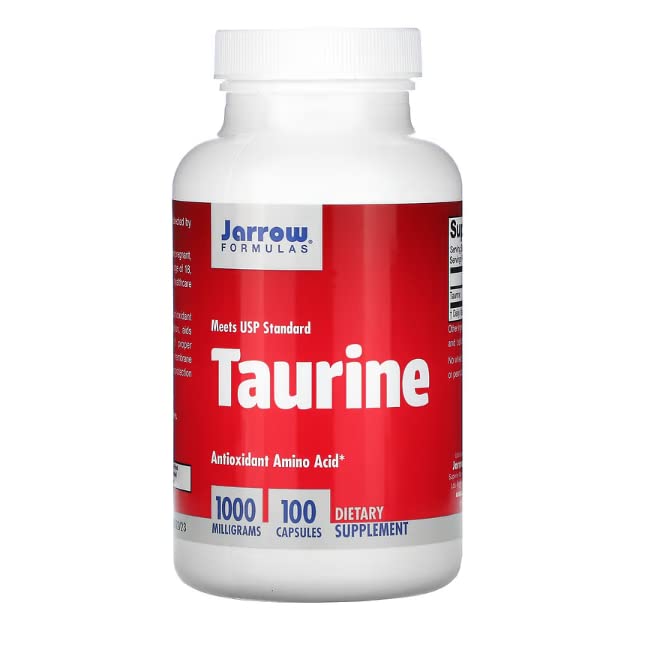 Jarrow Formulas, Taurine, 1000mg, High Dose, 100 Capsules, Lab Tested, Gluten Free, SOYA Free, Non-GMO - BeesActive Australia
