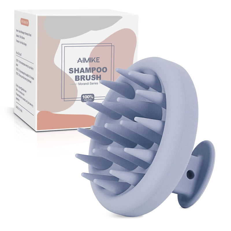 AIMIKE Silicone Hair Scalp Massager Shampoo Brush-Scalp Scrub Brush Dandruff & Scalp Massage Hair Oil to Promote Hair Growth-Silicone Hair Massager Scalp Brush -Wet & Dry Use-Haze Blue, 1.0 count Haze Blue - BeesActive Australia