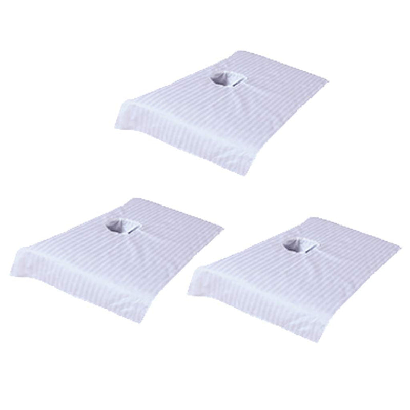 zalati Linens 3pcs Head Cover Sheet with Face Hole Reusable Washable for Massage Couch Spa Bed Table 50*80 cm White - BeesActive Australia