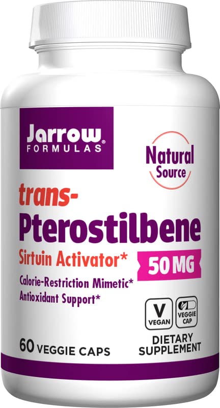 Jarrow Formulas, Trans-Pterostilbene, 50mg, 60 Vegan Capsules, Lab Tested, Soy Free, Gluten Free, Vegetarian, Non-GMO - BeesActive Australia