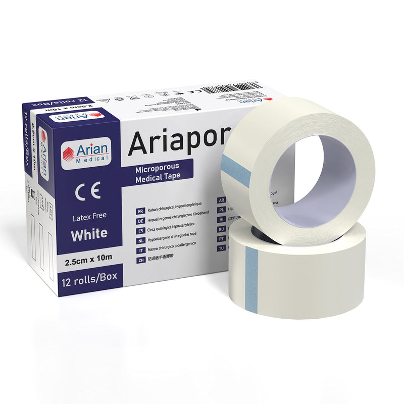 Ariapore Micropore Surgical Tape 2.5cm X 10m - Hypoallergic, Self-Adhesive First Aid Tape- 3 Rolls - BeesActive Australia
