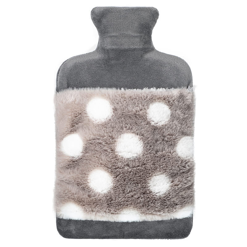 Hot Water Bottle Cover Only 1.8 L Soft Fluffy Hot Water Bag Removable Hot Water Bottle Protective Cover for Winter (Gray) Gray - BeesActive Australia