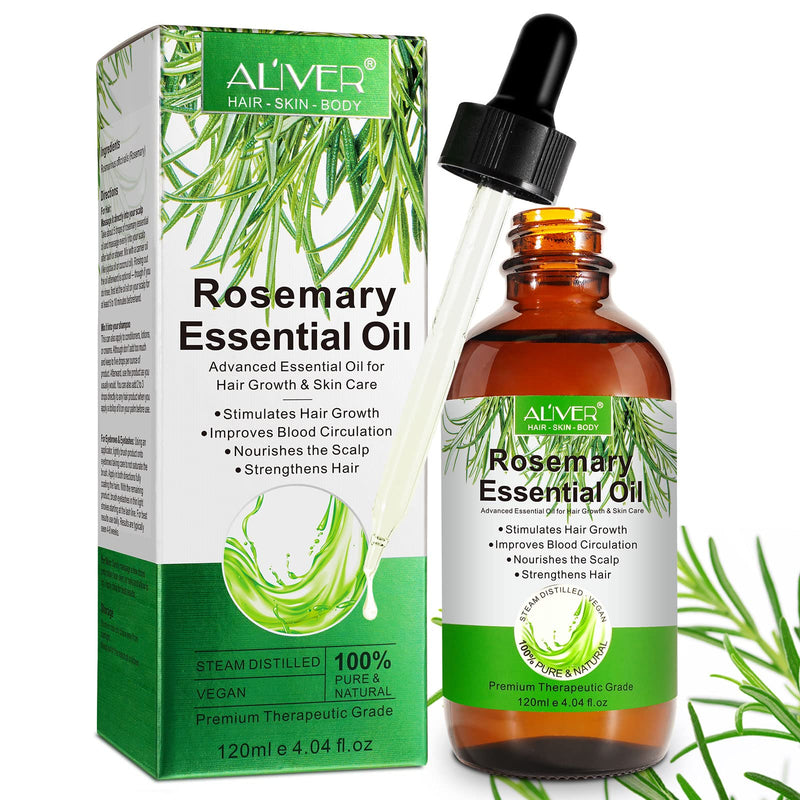 Rosemary Oil for Hair Growth & Skin Care - 100% Pure Rosemary Essential Oil for Eyebrow and Eyelash, Nourishes The Scalp, Stimulates Hair Growth for Men Women 120ML 120 ml (Pack of 1) - BeesActive Australia
