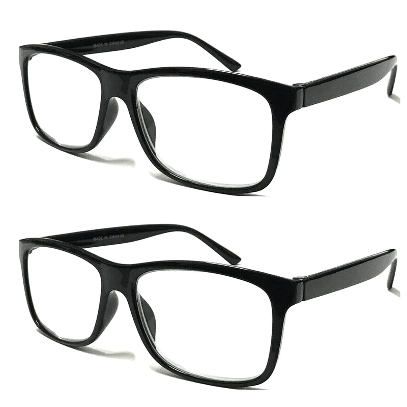 TWINKLE TWINKLE Big Lens Simple Plain Colourful Reading Glasses/Comfort Designed R140 (2 Pairs Black, 4.00 Magnification) 2 X Black +4.00 / +400 - BeesActive Australia