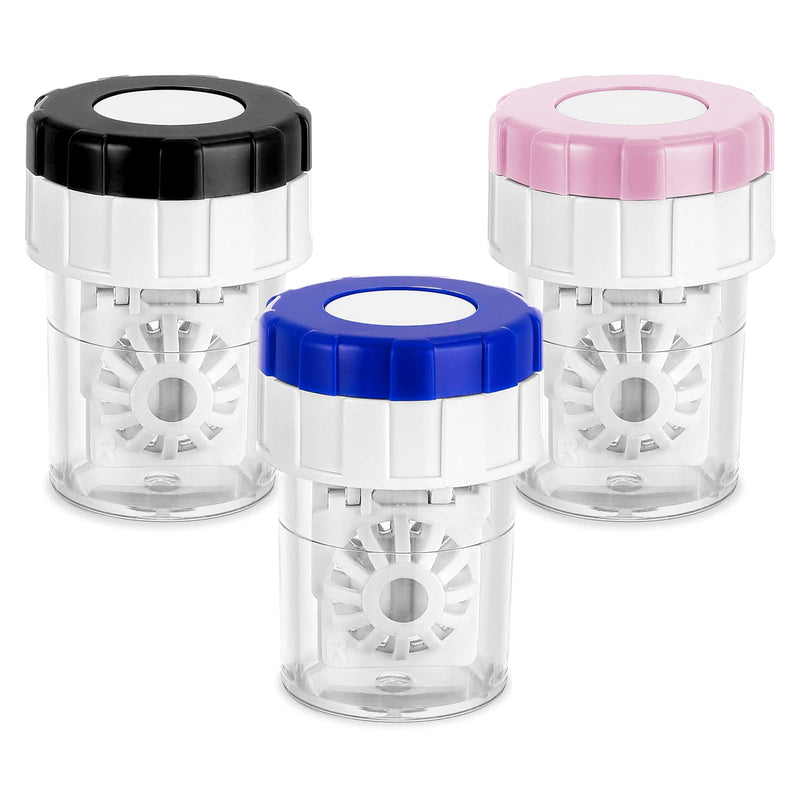 WLLHYF 3 Pcs Manually Contact Lens Washer Cleaner Contact Lens Case Portable Rotation Contact Lens Cleaning Container for Everyday Use - BeesActive Australia