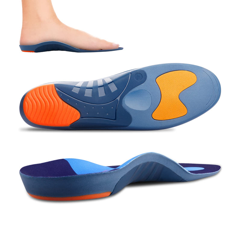 RooRuns Heavy Duty Arch Support Plantar Fasciitis Insoles for Men and Women, Orthotic Inserts Shoe Insoles for Flat Feet, Heel Spurs, High Arches, OverPronation, Metatarsalgia, Foot Pain Relief, L UK 9.5-11 (30cm) - BeesActive Australia