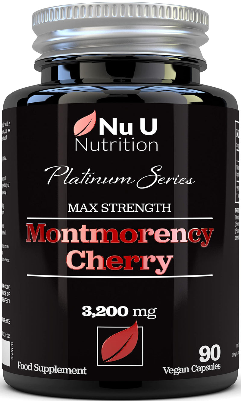 Montmorency Cherry Capsules 3200mg, 90 Vegan Capsules 3 Month Supply, High Strength Natural Tart Cherry Extract - Vegan Friendly with No Added Sugars - BeesActive Australia