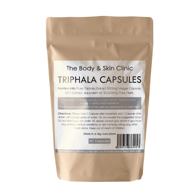 Triphala Capsules,60 Caps, Super Strong 10: 1 Extract - More Effective Then RAW Powder | Vegan,Made in The UK - BeesActive Australia