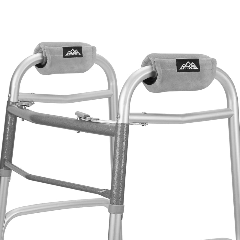 supregear Walker Hand Grips (2 Pack), Breathable Soft Cushion Comfortable Padded Walker Handle Covers Rollator Grip Pads for Walker Rollator Crutch Wheelchair, Non-Slip Mobility Accessory Grey (Cotton Velvet) - BeesActive Australia