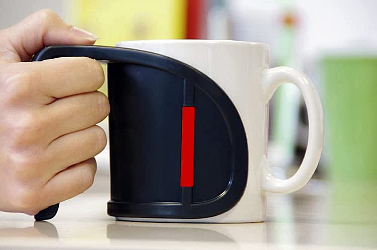 Lifeswonderful - Duo Cup & Mug Handle (Red) - Provides a Second Handle to Standard Mugs - Drinking Aid for The Elderly, Arthritis - BeesActive Australia