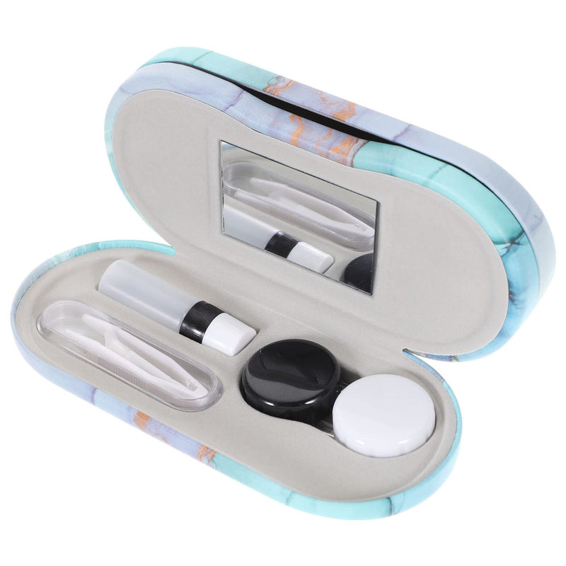 Healvian 1 Set Eyeglasses Case Double Layer Sunglasses Boxes Contact Lens Case with Mirror Tweezers Remover Glasses Holder Container for Travel Outdoor - BeesActive Australia
