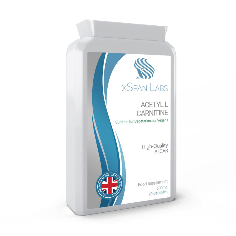 Acetyl-L-Carnitine 500mg 90 Capsules - High-Strength ALCAR with no D-carnitine - Made in The UK - Suitable for Vegans - BeesActive Australia