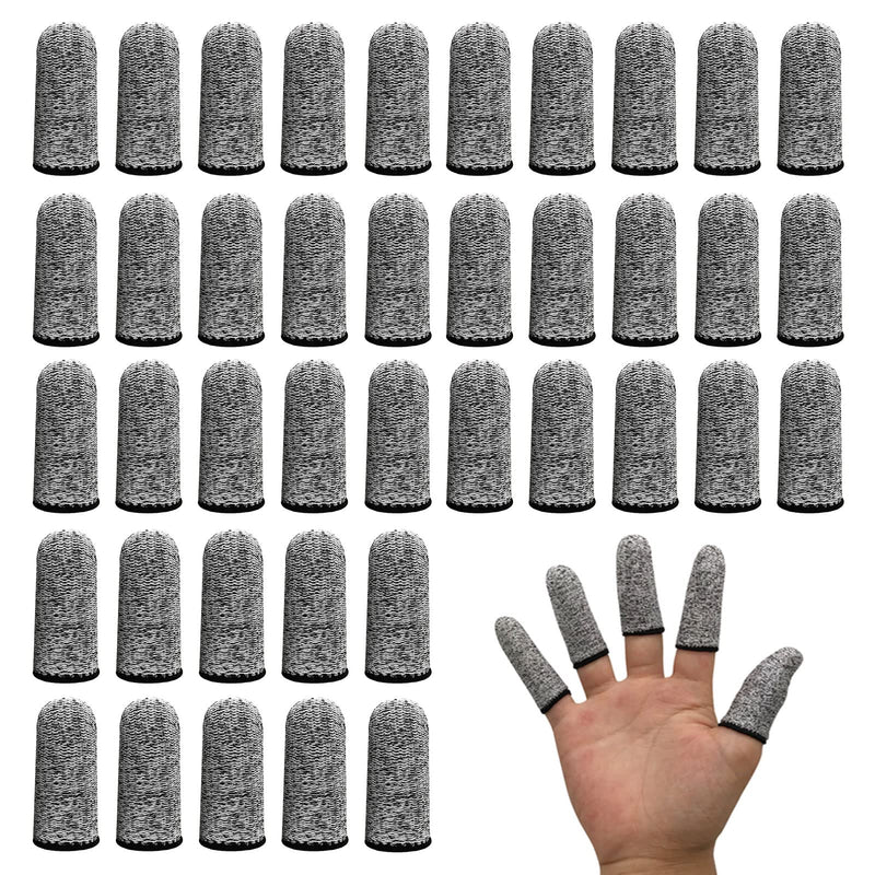 TSHAOUN 40 Pcs Finger Cots Finger Protectors, Anti Cutting Finger Cover Reusable Anti-Slip Finger Sleeve, Cut Resistant Protection for Garden, Kitchen, Work, Sculpture,Agricultural Affairs (Grey) Grey - BeesActive Australia