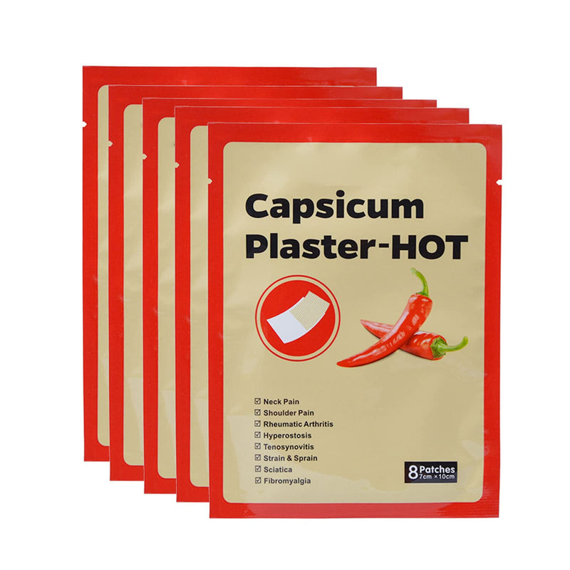 40pcs Back Pain Patches, Pain Relief Patches, Capsaicin Extract to Remove Discomfort Breathable Muscle Strain Stickers - BeesActive Australia