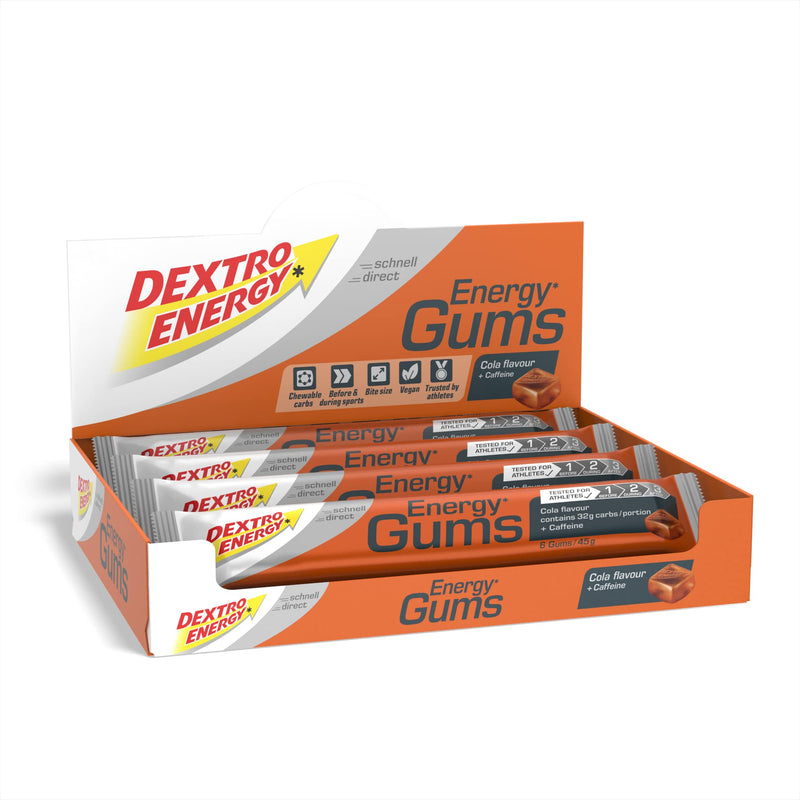 Dextro Energy I Energy Gums | Cola + Caffeine I Pocket Size Energy on the Go | For active lifestyle| Good Taste I Vegan I 8 x 45 g - BeesActive Australia