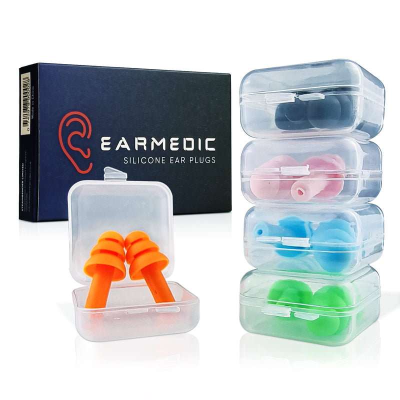 Ear Plugs for Sleep Noise Cancelling Reusable Silicone Ear Plug Set of 5 Pairs Best for Sleep Work Study or Swim - BeesActive Australia