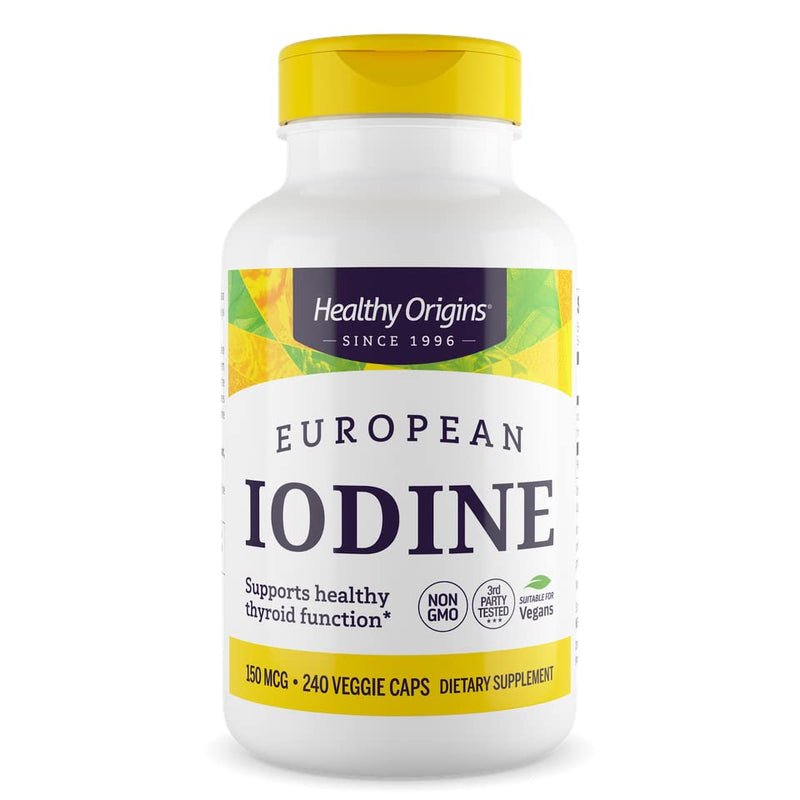 Healthy Origins, European Iodine (Potassium Iodide), 150mcg Iodine, 240 Vegan Capsules, Lab Tested, Vegetarian, Gluten-Free, Soy-Free, Non-GMO - BeesActive Australia