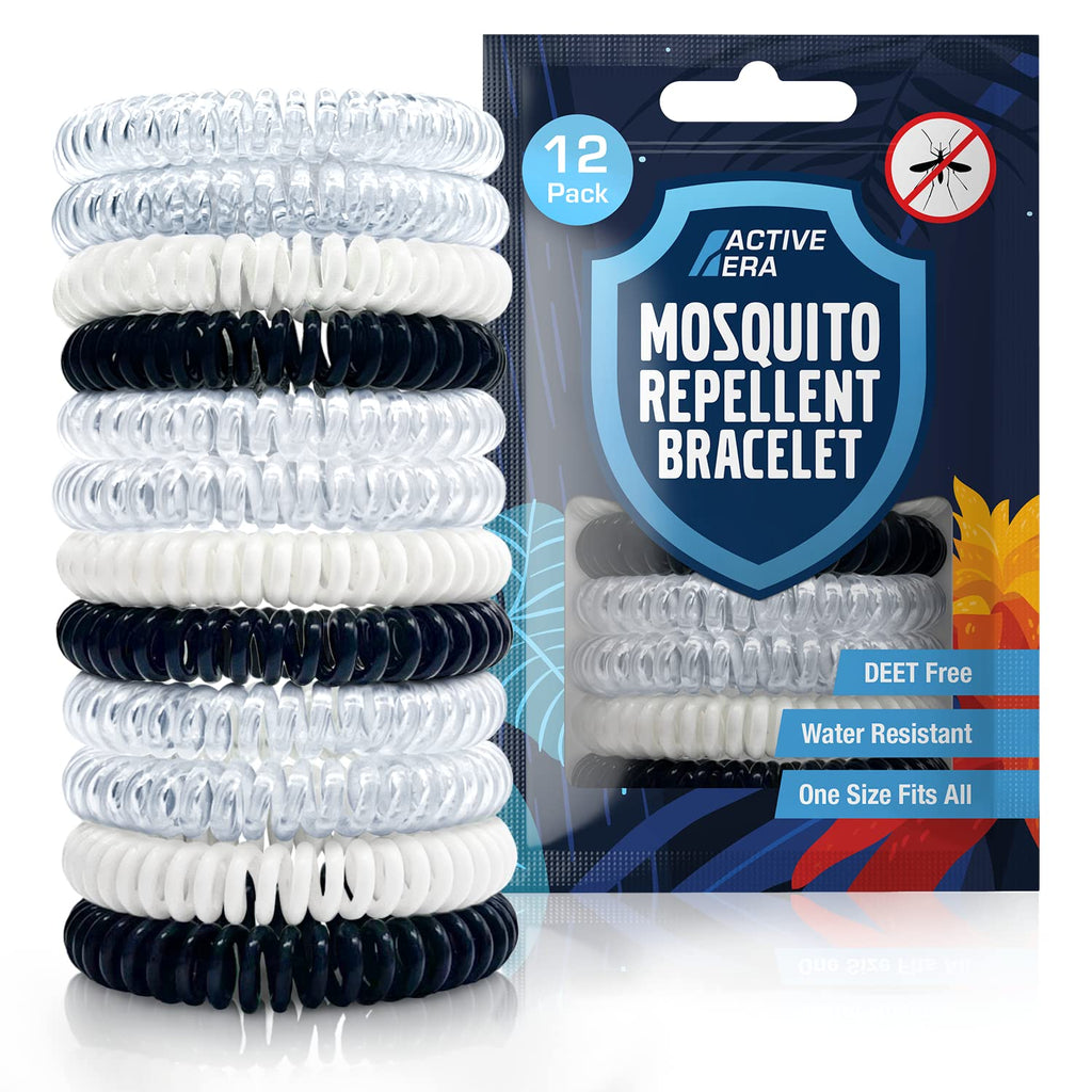 Active Era Mosquito Repellent Bracelet [12 Pack], Insect, Midge & Mosquito Bands - Powerful DEET Free Formula - Waterproof with 250 Hours / 10 Days of Protection for Adults and Kids 3+ 12 Count (Pack of 1) - BeesActive Australia