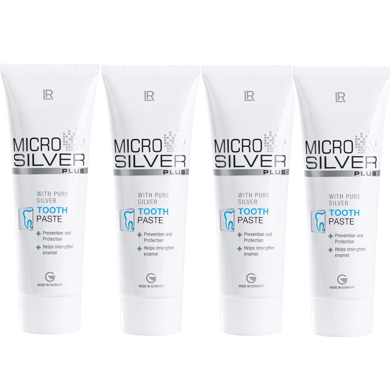 MQ Modern Quality Microsilver Plus Toothpaste (4 x 75 ml) 300 ml, Antibacterial, Unflavored, Paste, Tube, Toothpaste
