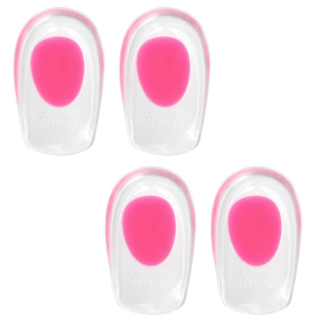 CHEERYMAGIC Gel Heel Cups,2 Pairs Silicone Heel Cup Pads Plantar Fasciitis Inserts Pads Medical Grade Shoe Inserts for Plantar Fasciitis,Bone Spurs Pain Relief, Sore Heel Pain and Foot Care A4GJJGD (Pink) - BeesActive Australia