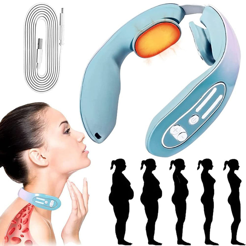 Neck Massager, Electric Neck Massager, Snap-On Neck Massager for Neck Pain Relief, Intelligent Deep Tissue Cordless Pulse Neck Massager, Smart Portable Massager for Home Office Car Outdoor - BeesActive Australia
