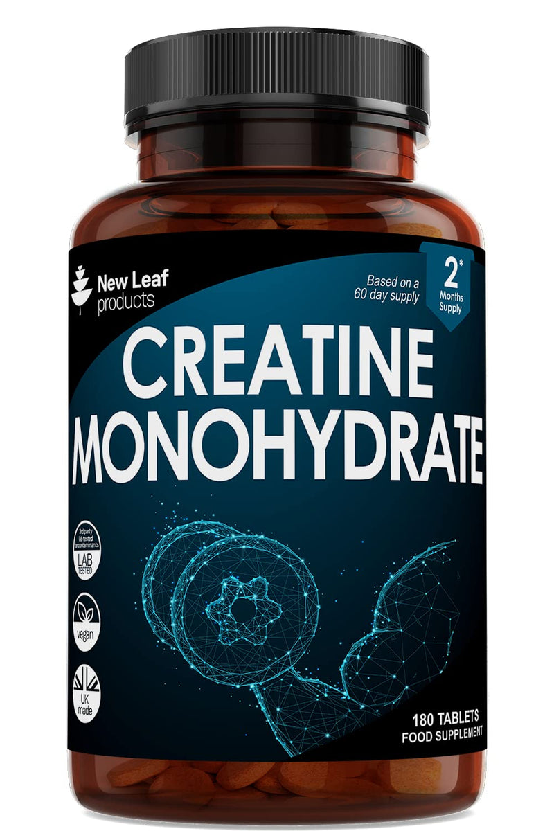 Creatine Monohydrate Tablets 3000mg - 180 Creatine Tablets - Exercise Workout Gym Supplement for Men & Women - Creatine Monohydrate Powder Tablets (3 per serving) -Lab Tested & Vegan Friendly 2 Months 180 Count (Pack of 1) - BeesActive Australia