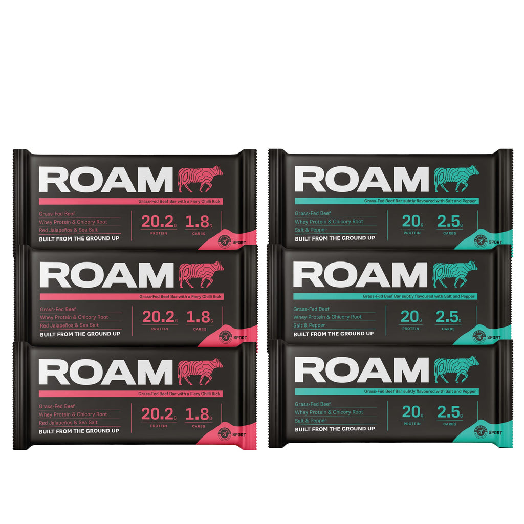 ROAM Natural Protein Bars, Meal Replacement Nutrition Bars, High Protein And Low Carb, Ideal For Healthy Diet (Assorted savoury, 6 Count (Pack of 1)) Assorted savoury 1 count (Pack of 1) - BeesActive Australia