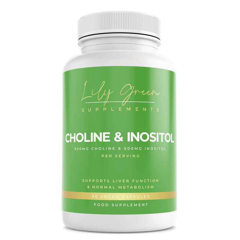 Lily Green | Choline 500mg & Inositol 500mg per Serving | 90 Vegan Capsules | Supports Normal Liver Function & Metabolism | Non-GMO | No Artificial Fillers or Excipients | Made in UK - BeesActive Australia