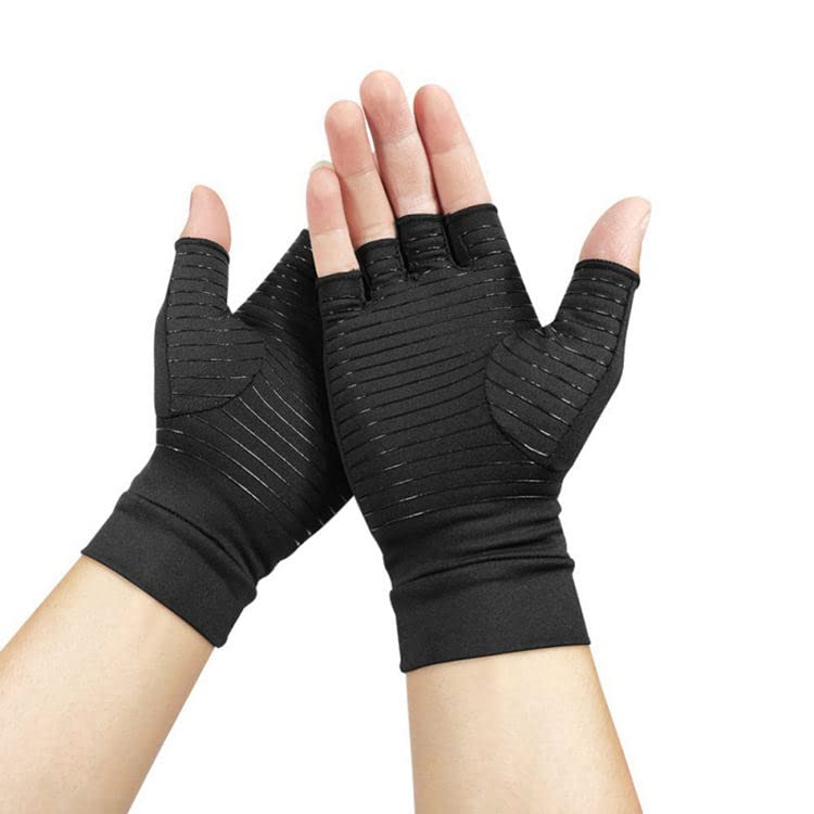Copper Compression Arthritis Gloves, Best Copper Infused Gloves, Rheumatoid Osteoarthritis Wrist Support, Fingerless Arthritis Gloves, Pain Relief and Healing for Arthritis, Carpal Tunnel,1 Pair (M) M - BeesActive Australia
