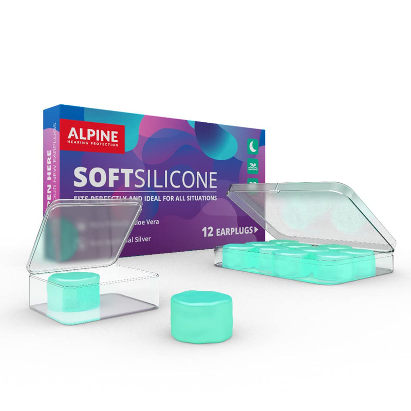 Alpine SoftSilicone Mouldable Silicone Putty Ear Plugs - Noise Reducing Earplugs for Sleeping, Swimming, & Concentrating - Comfortable Snoring Solution - 28dB Attenuation - 12 Pack Silicone Ear Plugs 12 Count (Pack of 1) - BeesActive Australia