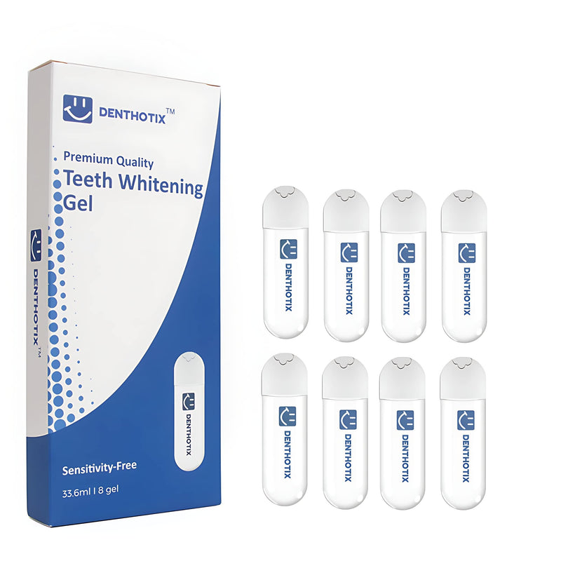 Denthotix Premium Quality 8 Teeth Whitening Gel Pods 33.6ml - A Stain Removal Sensitivity Free Formula for Whitening Teeth - Peroxide Free Teeth Whitener Gels - Safe for Your Enamel. - BeesActive Australia