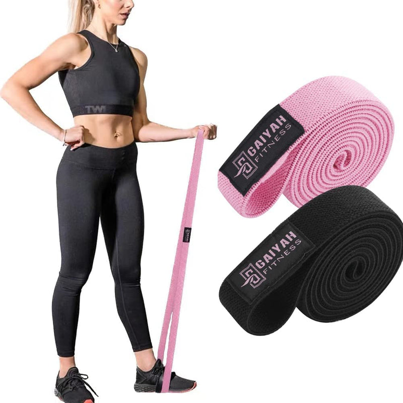 Long Resistance Band Women, Stretch Bands for Exercise Bands Resistance for Women Elastic Bands Gym Bands Fabric Resistance Bands Pilates Band Fitness Bands Pull Up Resistance Band Mini Bands Pink Black - BeesActive Australia