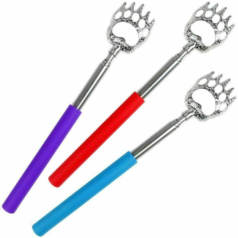BIL 3 x Back Scratchers Portable and Extendable | Bear Claws Style Telescopic Arm Back Scratcher | Retractable Metal Hand Massagers 3 Pack - BeesActive Australia