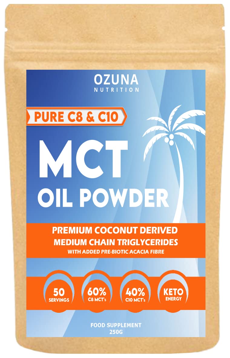 MCT Oil C8 & C10 Powder, Coconut Medium Chain Triglycerides for Sustained Clean Energy, Ketogenic Non Dairy Coffee Creamer, Suitable for Keto, Helps Boost Ketones | 50 Servings - BeesActive Australia