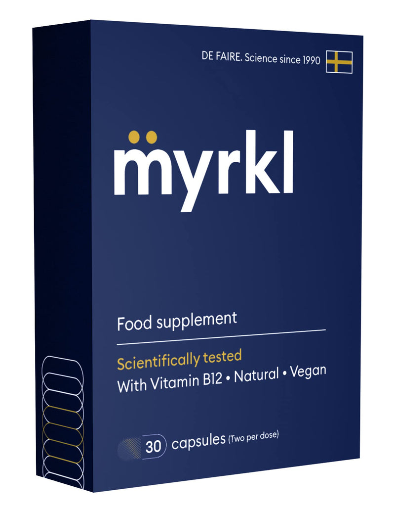 Myrkl | Food Supplement | Scientifically Tested | with Vitamin B12 | Natural | Vegan | 30 Capsules - BeesActive Australia