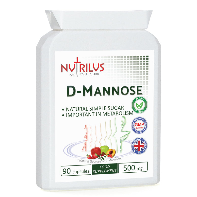 D-Mannose 90 Capsules 500mg - 1000mg per Serving - Pure Extract - Vegan - not Tablets - Urinary Tract - Bladder Infections - UTI - BeesActive Australia