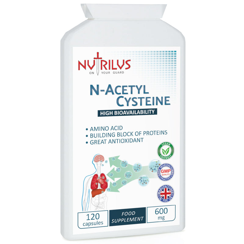 N-Acetyl Cysteine (NAC) 120 Capsules 600mg High Bioavailability Amino Acid Supplement - Vegan - UK Made - Liver, Lungs Support, Antioxidant - BeesActive Australia