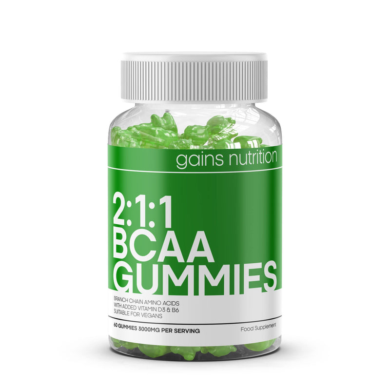 BCAA 2:1:1 Gummies for Men & Women - 1000mg Branch Chain Amino Acids Per Serving: L-Leucine, L-Isoleucine & L-Valine - Natural Apple Flavoured, Suitable for Vegans - BeesActive Australia
