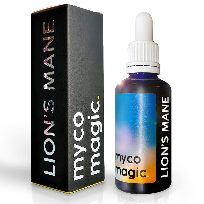 MycoMagic Lion's Mane Mushroom, High Strength Triple Extracted Tincture, 1 x 50ml Dropper Bottle, Grown and Manufactured in The UK - BeesActive Australia