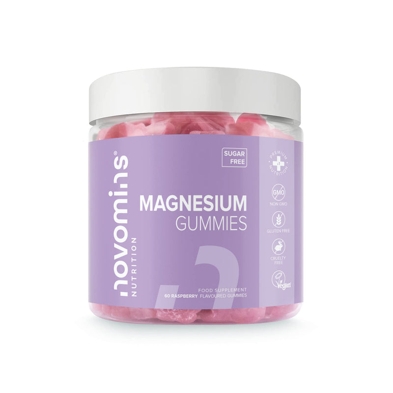 Magnesium Gummies � Sugar Free - Vegan � 1 Month Supply - Gluten Free - Chewable Magnesium Supplements � 1091 mg Magnesium Citrate Providing 120mg of Magnesium - Made by Novomins Raspberry 60 count (Pack of 1) - BeesActive Australia