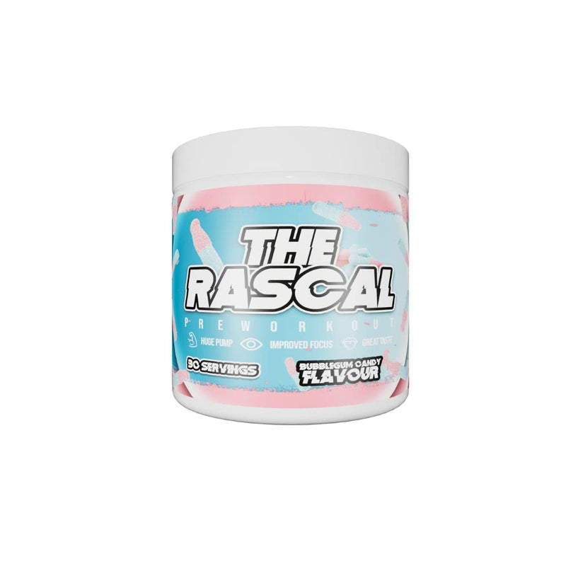 The Rascal - High Stimulant Pre Workout | Great Tasting | 246g | 30 Servings | 3 Flavours (Bubblegum Candy) - BeesActive Australia